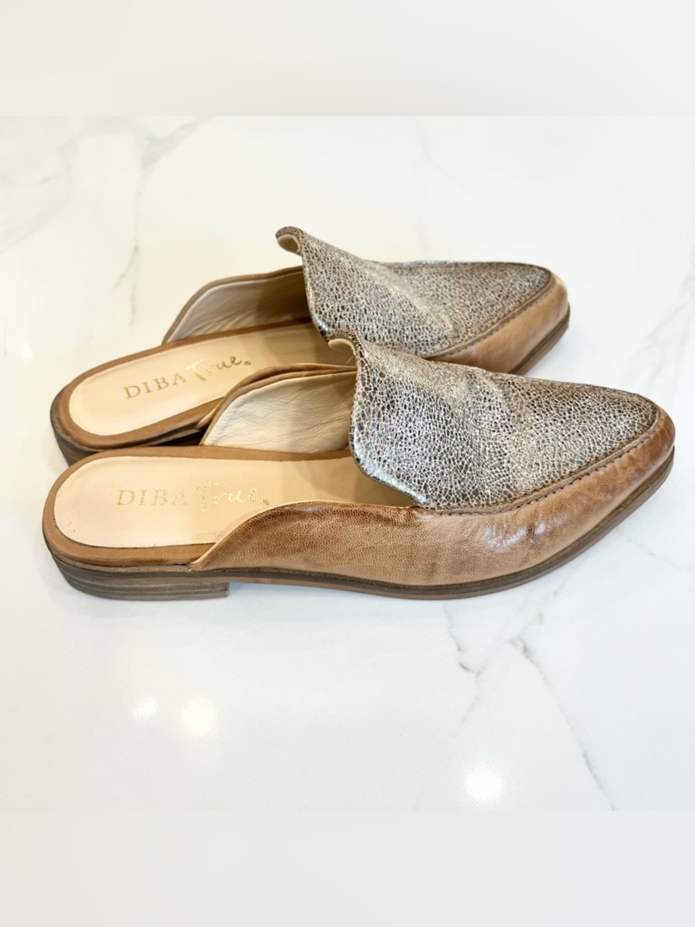 Diba True Easel Slip-On Mules Size 6 Leather